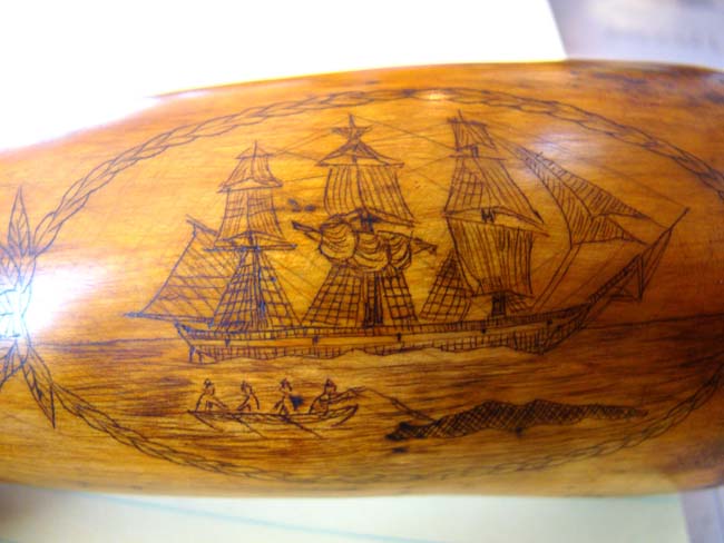 A fabulous 19th century 'Whalers'' powder horn circa 1850 — image 2
